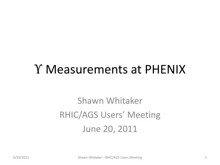 measurements at phenix