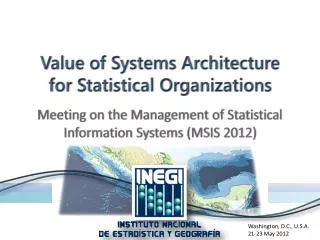 Value of Systems Architecture for Statistical Organizations