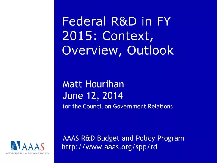 federal r d in fy 2015 context overview outlook