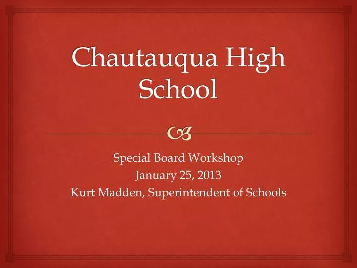 chautauqua high school