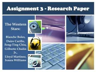 Assignment 3 - Research Paper