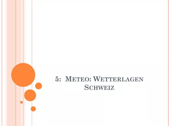 5 meteo wetterlagen schweiz