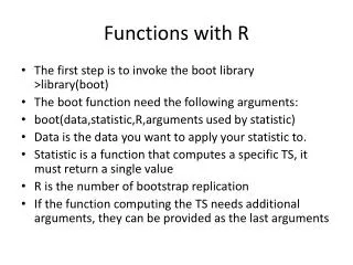 Functions with R