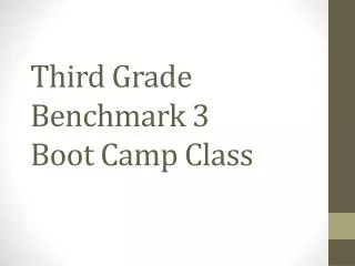 Third Grade Benchmark 3 Boot Camp Class