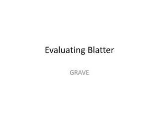 Evaluating Blatter