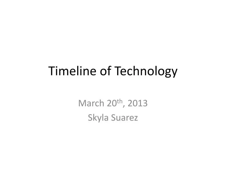 timeline of technology