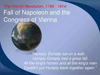 The French Revolution, 1789 - 1814: Fall of Napoleon and the Congress of Vienna