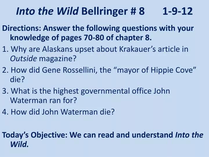 into the wild bellringer 8 1 9 12