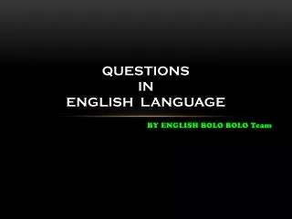 Questions in english language