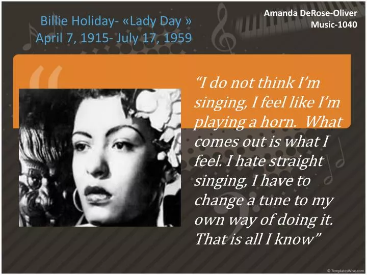 billie holiday lady day april 7 1915 july 17 1959