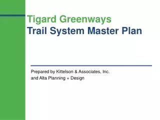 Tigard Greenways Trail System Master Plan