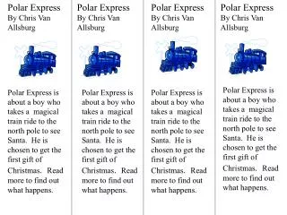 Polar Express By Chris Van Allsburg