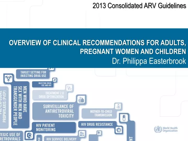 overview of clinical recommendations for adults pregnant women and children dr philippa easterbrook