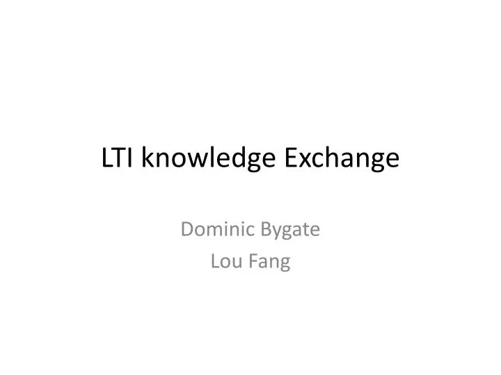 lti knowledge exchange
