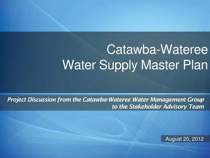catawba wateree water supply master plan