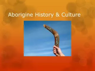 Aborigine History &amp; Culture