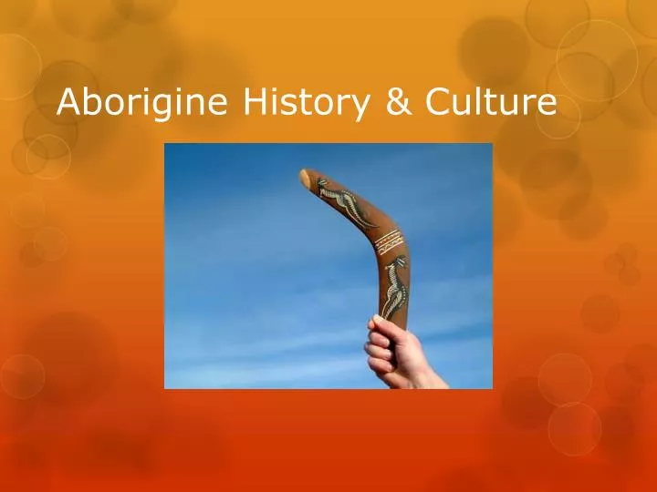 aborigine history culture