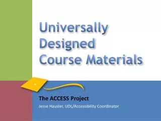 Universally Designed Course Materials