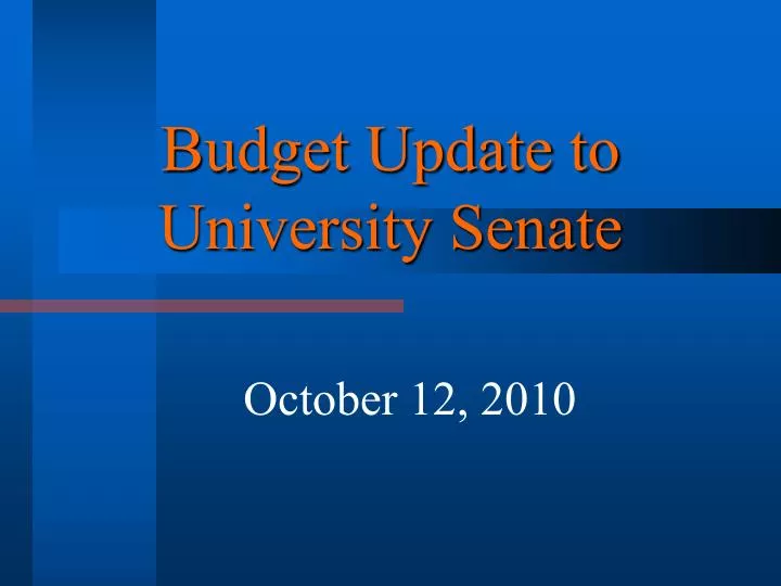budget update to university senate
