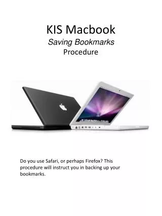 KIS Macbook Saving Bookmarks Procedure