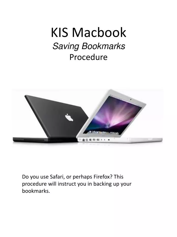 kis macbook saving bookmarks procedure