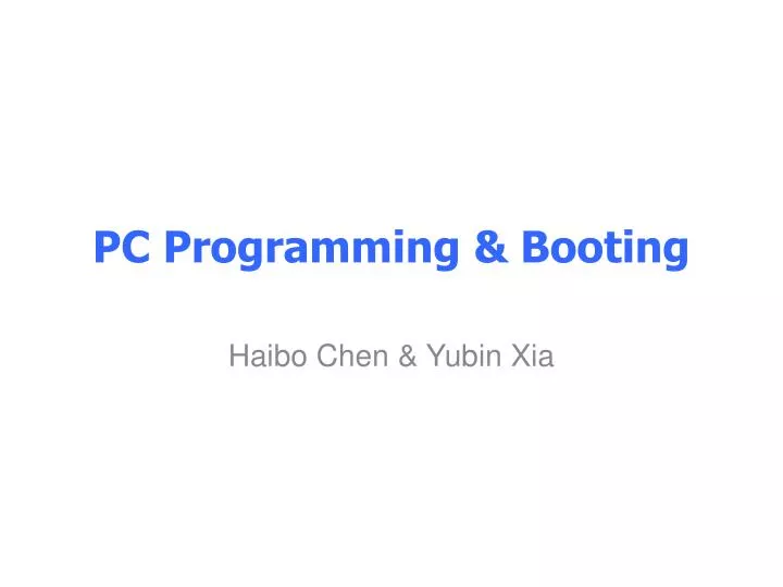 pc programming booting