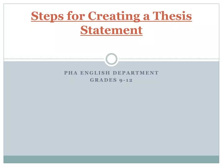 steps for creating a thesis statement