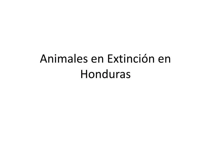 animales en extinci n en honduras