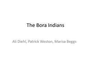 The Bora Indians