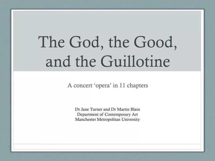 the god the good and the guillotine