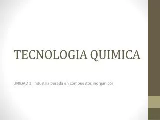 tecnologia quimica