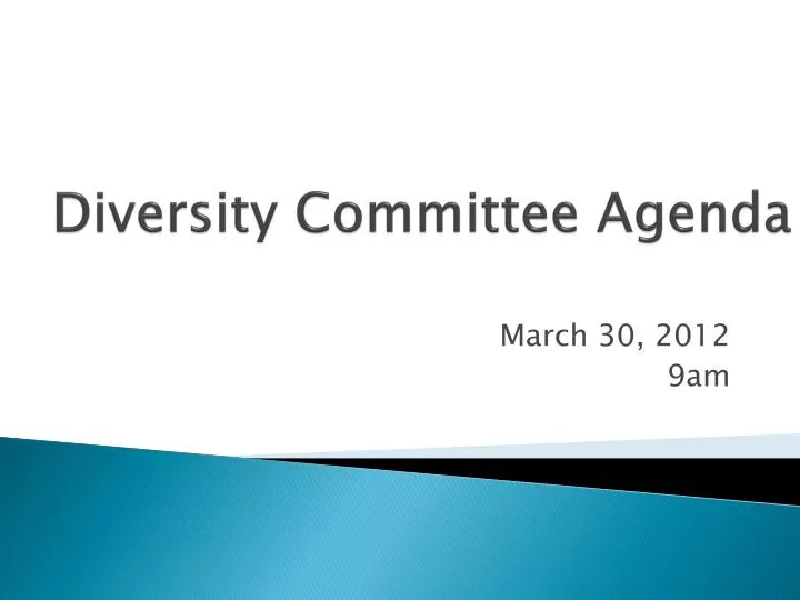 diversity committee agenda