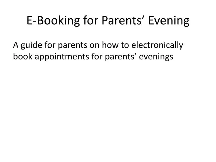 e booking for parents evening