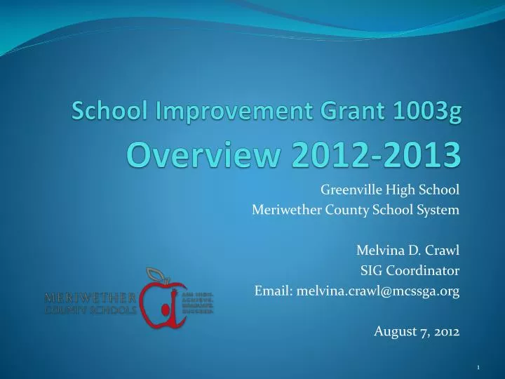 school improvement grant 1003g overview 2012 2013
