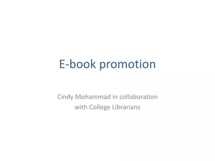 e book promotion