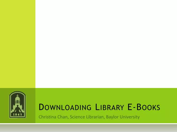 downloading library e books