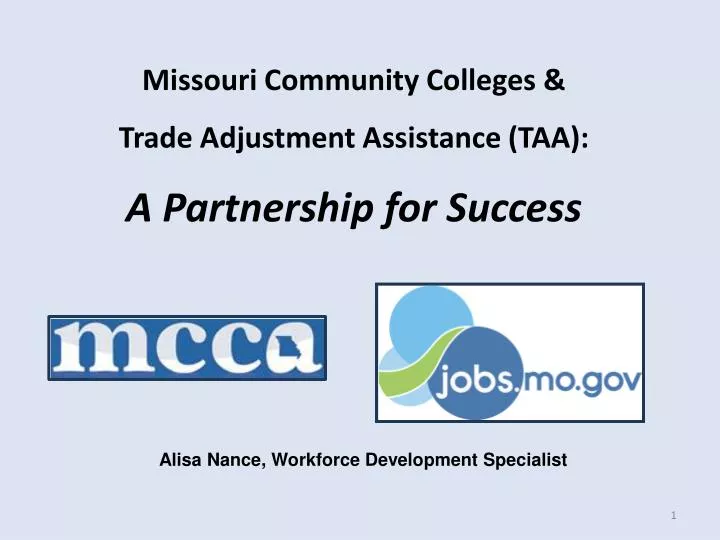 missouri community colleges trade adjustment assistance taa a partnership for success