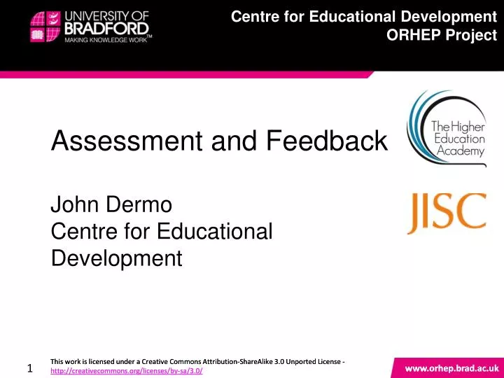 assessment and feedback john dermo centre for educational development