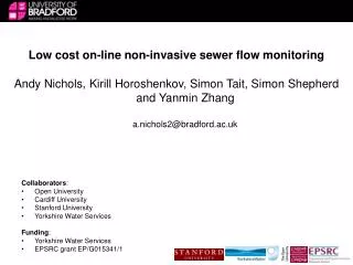 Low cost on-line non-invasive sewer flow monitoring