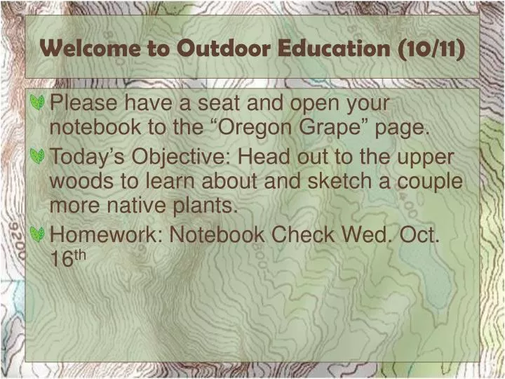 welcome to outdoor education 10 11
