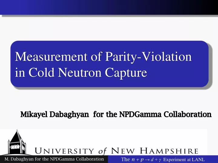 measurement of parity violation in cold neutron capture