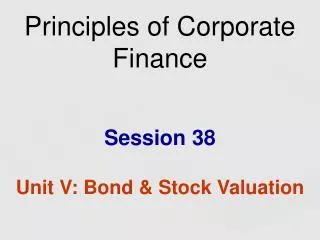 Principles of Corporate Finance