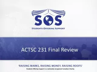 ACTSC 231 Final Review