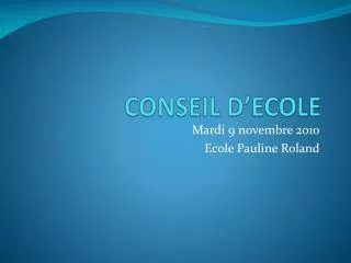 conseil d ecole