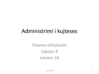 administrimi i kujteses