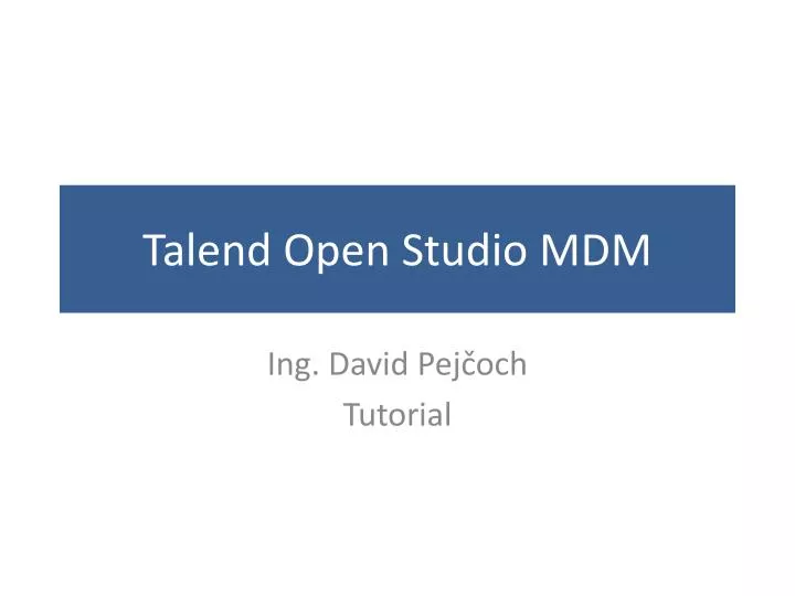 talend open studio mdm