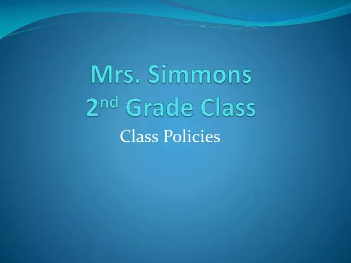 mrs simmons 2 nd grade class
