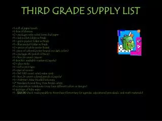 THIRD GRADE SUPPLY LIST