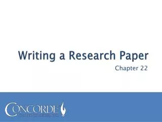 Writing a Research Paper