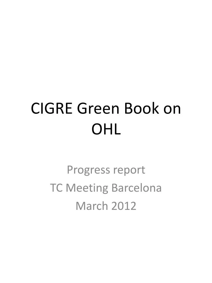 cigre green b ook on ohl